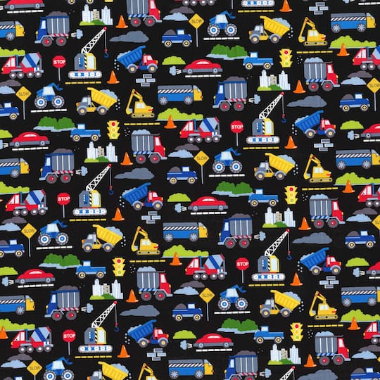 Fabric Traditions Black Construction Cotton Fabric